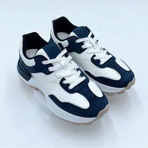 Men’s White & Navy Blue Chunky Sneakers - Size 10